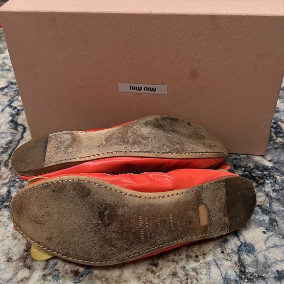 Miu Miu vibrant color floral ballet flats - Picture 2 of 3